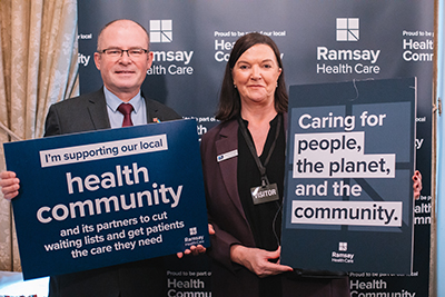 Sandra Donoghue, Hospital Director of Clifton Park with Ian Levy, MP for Blyth Valley